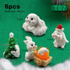 Christmas Easter White Rabbit Carrot Figurine Diy Home Kawaii Room Decor Miniature Fairy Garden Decoration Accessories Modern