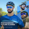 Kapvoe Red Photochromic Cycling Sunglasses for Men Blue Photochromism Glasses Cycl Mountain New Bicycle Goggles Eyewear Sports