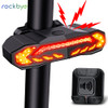 Rockbye Bicycle Turn Signal Light Alarm with Remote Recharge Waterproof Smart Sensing Taillight Cycling Safety Rear Light Alarm