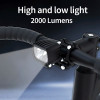 Bicycle Headlight Ultra High Brightness Split Light 12000 mAh Battery Combo Night Car Headlamp 2000 Lumen Aluminum Housing IPX68