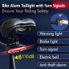 New Wireless Bicycle Alarm Rear Tail Light With Turn Signal IP65 Waterproof Remote Control USB Bike Brake Taillight