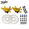 Juin Tech R1 Hybrid Hydraulic Road Disc Brake Set Cable Disc Dual Side Actuation Travel/CX Bike Caliper 160mm Rotor Post Adapter