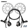 TANKE MTB Hydraulic Disc Brake 4 Piston Resin Pad Caliper Cycling Bike Front Rear Grips 160mm Rotor Brakeset Bicycle Accessories