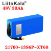 LiitoKala 48V 30Ah 21700 5000mah 13S6P Lithium ion battery Scooter Battery 48v 30ah Electric Bike Battery XT60 48V5A charger