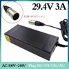 29.4V 3A charger for 7S 18650 battery 24V battery pack electric bike lithium battery charger 4-pin XLR Connec