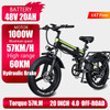 ZPW H20pro Adults EBike 1000W 48V 20AH Electric Bike Mountain Snow Motorcycles 20 inch Folding Fat Tyre Electric Bicycle