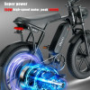 EU US Stock Ouxi V8 1000W Electric Bike 48V15AH Lithium Battery 50km/h Urban E Bike 20inch Fat Tire Mountain Electric Bicycle