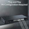 HORACO 2.5GbE 24 Port Ethernet Switch 2 Port 10G SFP+ Network Switcher 160G Bandwidth Networking Hub Internet Splitter Plug&Play