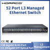 HORACO 52 Port L3 Managed Ethernet Switch 10G Uplink SFP Network Switcher 48 Port Gigabit Management Hub Internet Splitter