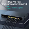 HORACO 10Gbps 8 Port Ethernet Switch 10000Mbps Network Switcher 160G Bandwidth Networking Hub Internet Splitter Plug and Play