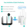 U10 2.4G 5G Wireless WiFi Repeater 1200Mbps Wifi Amplifier Signal Booster Wi-fi Extender Network Router with 4 Antennas UK/US/EU