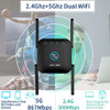 PIXLINK AC24 WiFi Repeater 1200Mbps 2.4&5Ghz Dual Band Wireless Long Range Extender Quick Setup For Home Signal Booster