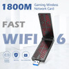Wavlink AX WiFi 6 Adapter 2.4GHz/ 5GHz Dual Band Fast Speed 1800/3000 Mbps Antenna Desktop PC Wireless USB Network Adapter