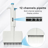 Xin Tester Manual Digital Adjustable 12 Channel Pipette Lab Option MicroPipette Variable Volume Pipettor Capacity 0.5ul-300ul