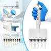 Xin Tester Manual Digital Adjustable 12 Channel Pipette Lab Option MicroPipette Variable Volume Pipettor Capacity 0.5ul-300ul