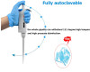Autoclavable Pipettor Single Channel Adjustable Completely Autoclave Pipette Pipet 121(C) Fully Sterilize 100-1000ul