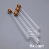 50pcs/lot Clear Lab Glass Test Tube with Cork Stoppers and Round Bottom, Small Science Vials Educational and School Supplies