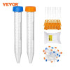 VEVOR 500Pcs 15ML 50ML Centrifuge Plastic Test Tubes With Rack Conical Transparent Box Storage for Lab Sample Storage & Separate