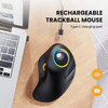 ProtoArc EM03 Wireless Bluetooth Trackball Mouse Rechargeable Ergonomic RGB Backlit Rollerball Mice for Windows Mac iPad