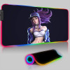 RGB LED Gaming Mouse Pad KDA Akali LOL Computer Offices Game Mats Rug Desk Mat Anti-skid Office Accessories Cool Laptop Mousepad