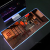 Japan Street RGB Mouse Pad XXL Locking Edge Mouse Mat LED Luminous Mousepad Pc Keyboard Desk Mats 900x400mm Rubber Carpet Pads