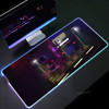 Japan Street RGB Mouse Pad XXL Locking Edge Mouse Mat LED Luminous Mousepad Pc Keyboard Desk Mats 900x400mm Rubber Carpet Pads