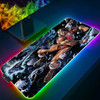 He Man Masters Of Universe Anime RGB Large Mouse Pad Pc Game Accessories Mousepad Office Keyboard Mats Computer Backlit Deskmat
