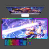 RGB Mouse Pad Keqing Genshin Impact Computer Gaming Large LED MousePad Gamer Keyboard Pad XXL PC Accessories Waterproof Desk Mat