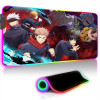Jujutsu Kaisen Anime Large RGB Mousepad XXL Laptop Office Rubber Soft Desk Mat Computer Keyboard Accessories Game LED Mouse Pad