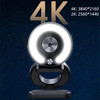 4K Webcam Full HD 2K Mini Web Camera with Fill Light Laptop PC Computer Live Broadcast Camera Video Camera Microphone Webcast