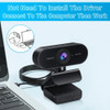 Wsdcam HD 1080P Cam Webcam Computer PC Web USB Camera with Microphone Rotate Camera for Video Calling Conference Work