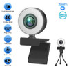 Taida 1080P 2K 4K HD Webcam with Ring Fill Light Laptop PC Computer Live Broadcast Camera Video Web Camera Microphone Web Cam