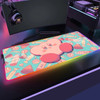 K-Kirbys Mousepad Anime Mouse Pad Backlight RGB Pc Gamer Accessories Desk Mat Keyboard Mats Gaming Large Extended Backlit Mice
