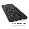 Rechargeable Keyboard Wireless Mouse, 2.4Ghz Ultra Slim Quiet Keyboard and Mice Combo with Round Keys for Computer USB