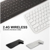 Rechargeable Keyboard Wireless Mouse, 2.4Ghz Ultra Slim Quiet Keyboard and Mice Combo with Round Keys for Computer USB