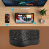 Bluetooth Wireless Ergonomic Split Keyboard and Vertical Mouse Combo Adjustable Palm Rest Membrane Low Profile Keys Keyboard