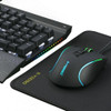 Gaming Keyboard Mouse and Mouse Pad Combo USB Wired Backlit Blue Switch Mechanical Keyboard with Side Light Black