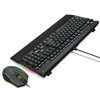 Gaming Keyboard Mouse and Mouse Pad Combo USB Wired Backlit Blue Switch Mechanical Keyboard with Side Light Black