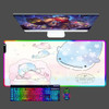 Japanese Cute Jinbesan LED Kawaii Mouse Pad Large Laptop Game Accessories Speed Keyboard Mousepad Rubber Lock Edge RGB Desk Mat