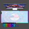 Japanese Cute Jinbesan LED Kawaii Mouse Pad Large Laptop Game Accessories Speed Keyboard Mousepad Rubber Lock Edge RGB Desk Mat