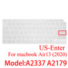 Laptop Keyboard Cover for Macbook Air 13 M1 2020 Silicone English Keyboard Protector Skin for Macbook Air13.3 A2337 A2179