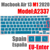 Laptop Keyboard Cover for Macbook Air 13 M1 2020 Silicone English Keyboard Protector Skin for Macbook Air13.3 A2337 A2179