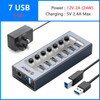 ORICO Powered USB Hub Splitter Socket with Multi USB 3.0 Port Slot Plug On-Off Key Switch Dock Power Strip Adapter for PC Laptop