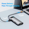 Baseus 4K 60Hz USB C Hub Type C to Ethernet Port PD 100W Adapter for Macbook Pro USB 3.0 Hub Laptop Tablet Accessories