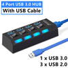 4/7 Ports USB HUB 3.0 2.0 Adapter Expander High Speed Multi USB Splitter Multiple Extender with LED Lamp Switch for PC Laptop