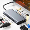 USB C Hub 11 in 1 Type C To 4K HDMI-compatible Adapter with RJ45 SD/TF Card Reader PD Fast Charge for Notebook Laptop Computer