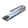 PjioAo USB C Hub 8 In 1 Type C 3.1 To 4K HDMI Adapter with RJ45 SD/TF Card Reader PD Fast Charge For Laptop Computer