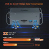 USB C Docking Station 2x HDMI DisplayPort 4K 60HZ Triple Display 10Gbps Type C Dock for Lenovo Dell HP Laptop 65W Power Adapter