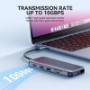 Hagibis Portable USB C Docking Station Type C to 8K DP Dual HDMI-Compatible Quadruple display PD RJ45 USB 3.1 for Laptop Macbook