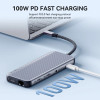 Hagibis Portable USB C Docking Station Type C to 8K DP Dual HDMI-Compatible Quadruple display PD RJ45 USB 3.1 for Laptop Macbook